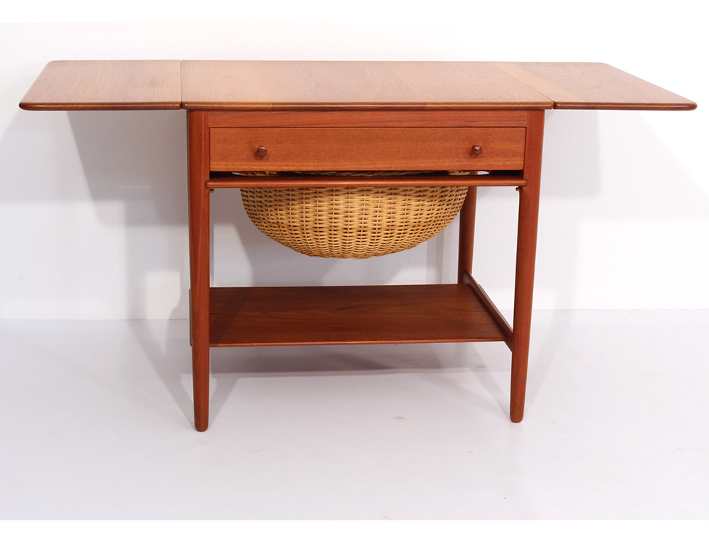 希少!Sewing table in teak & rattan ウェグナー ショッピング買い